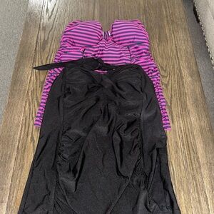 😍Lot of 2 maternity bathing suit tops size medium